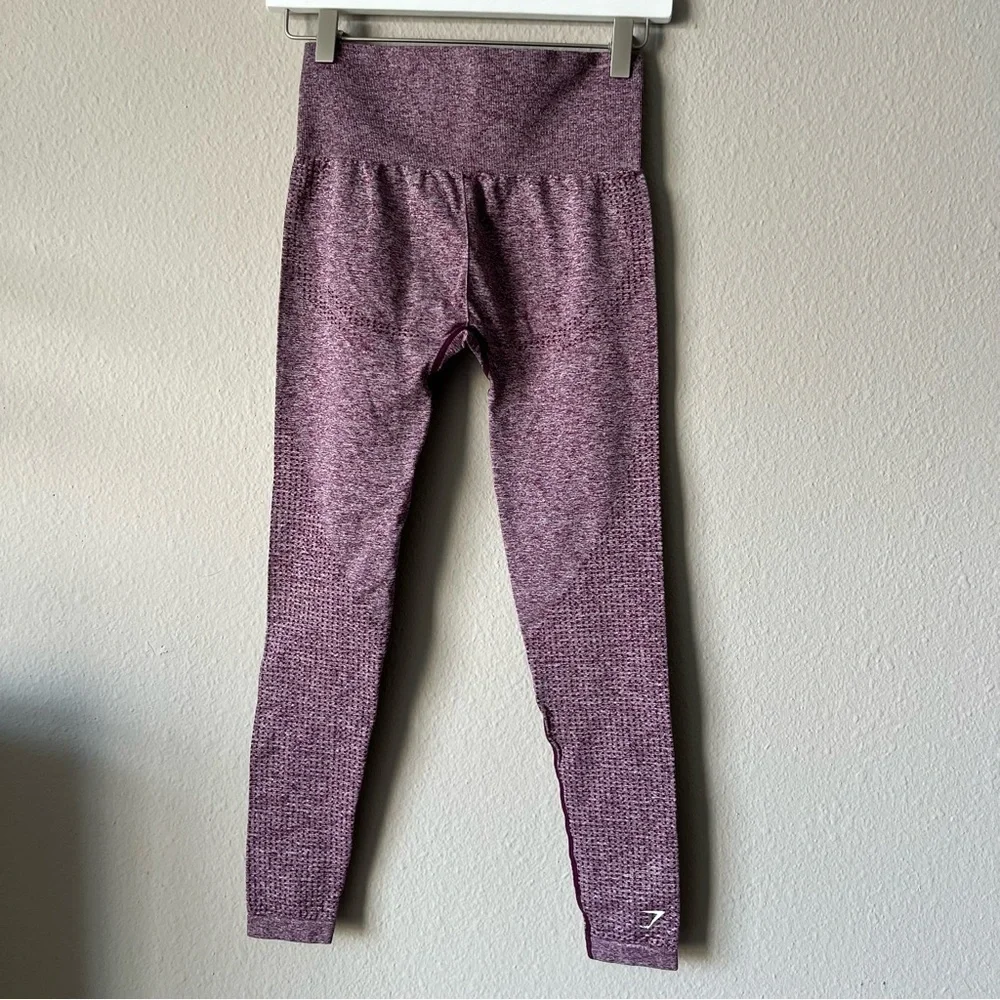 Gymshark Dark Purple/Pink Heathered Seamless Leggings - Picture 3 of 4